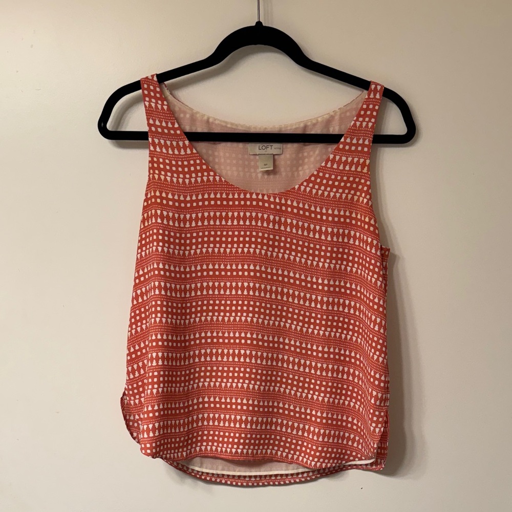LOFT Women's Coral Geometric Tank Top